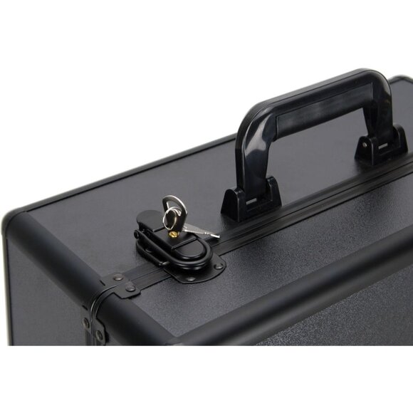 Black Matte 6-Tier Accordion Makeup Train Case Easy Slide Drawers Professional - Picture 3 of 8